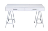 Coleen White High Gloss & Chrome Finish Desk Model 93047 By ACME Furniture